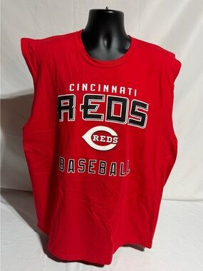 Cincinnati Reds Baseball Sleeveless Muscle Tee MLB Genuine Merchandise 2XL Red
